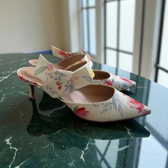 BANDOLINO Floral Kitten Mules Heels Size 7 NEW NWOB - Picture 1 of 10